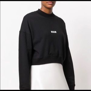 MSGM Cropped Mini Logo Sweatshirt